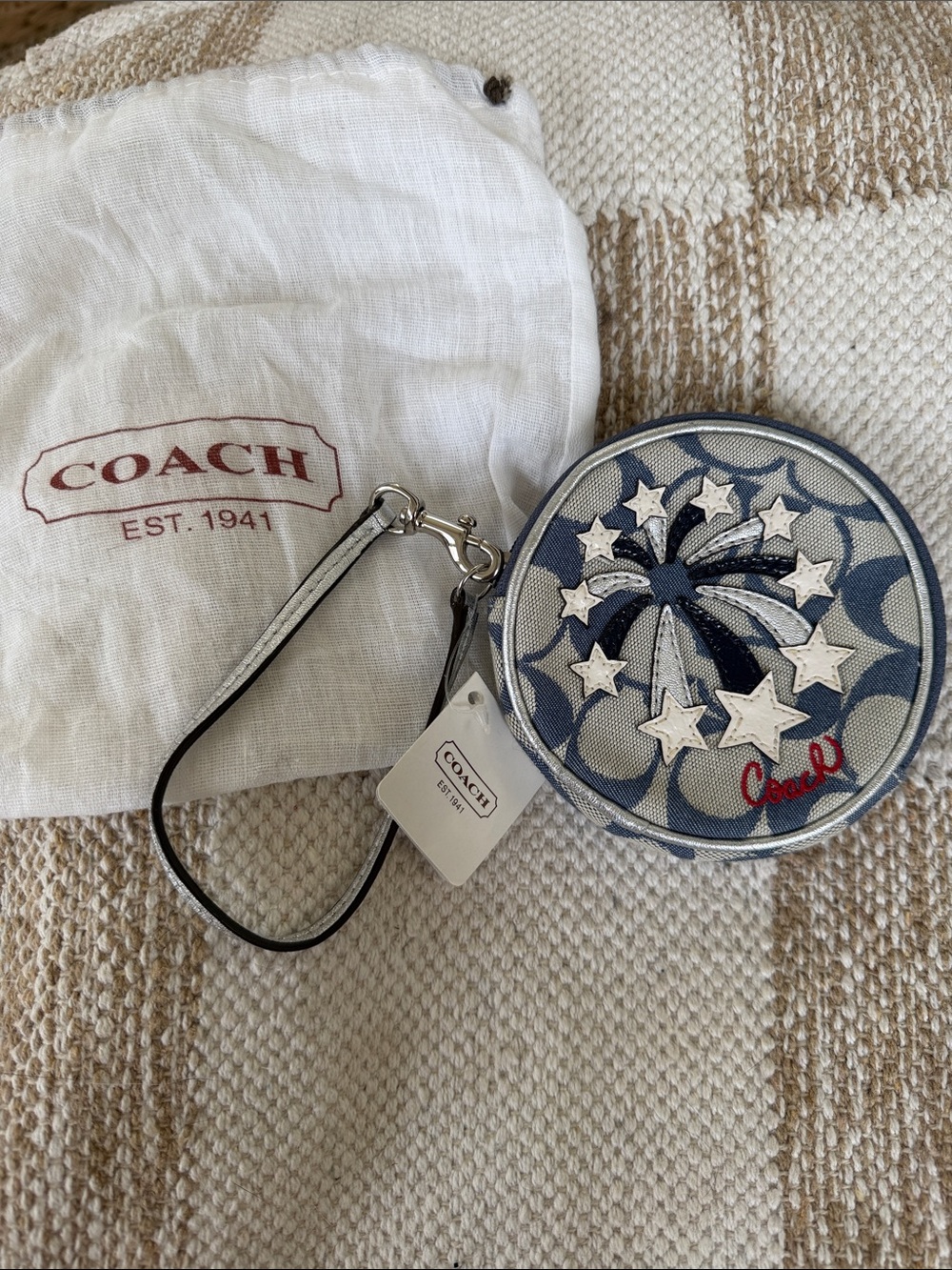 NWT Coach Fireworks Round Coin Purse [collectible]